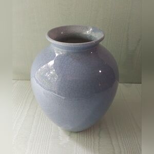 Elegant Light Blue Crackle Ceramic Vase